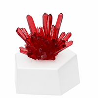 Sculpture en résine de grappe de cristaux rouges, figurine en quartz imitation pierre précieuse, décoration d'intérieur, spécimen minéral, objet de collection, cadeau d'art en gros, OEM