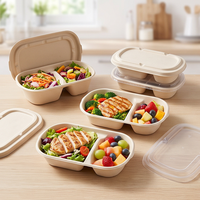 Ecologisch verantwoorde 1000ml wegwerp lunchbox van biologisch afbreekbaar suikerrietbagasse, composteerbare dinerbord
