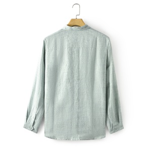 <span class=keywords><strong>Camicia</strong></span> <span class=keywords><strong>di</strong></span> <span class=keywords><strong>lino</strong></span> 100% <span class=keywords><strong>di</strong></span> alta qualità professionale professionale <span class=keywords><strong>camicia</strong></span> <span class=keywords><strong>di</strong></span> colore blu chiaro manica lunga Casual <span class=keywords><strong>camicia</strong></span> traspirante per gli uomini - Product Image 2