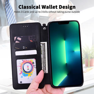 Étui de téléphone portefeuille à rabat en cuir PU d'affaires pour Samsung S21 S22 S23 S24 S25 étui à rabat de luxe pour Samsung A série A71 A32 - Product Image 3