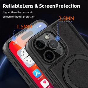 Custodia Magnetica <span class=keywords><strong>in</strong></span> <span class=keywords><strong>Pelle</strong></span> con Anello Girevole a 360° per <span class=keywords><strong>iPhone</strong></span> 18 17 16 15 14 13 <span class=keywords><strong>12</strong></span> 11 Pro Max Pro 16 15 + con Supporto e Ricarica Wireless - Product Image 4