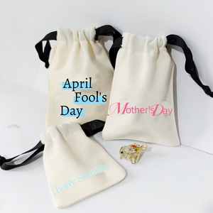 Sacs à poussière personnalisés en coton naturel imprimé avec logo, pochettes de luxe en toile à cordon pour chaussures et bottes - Product Image 5