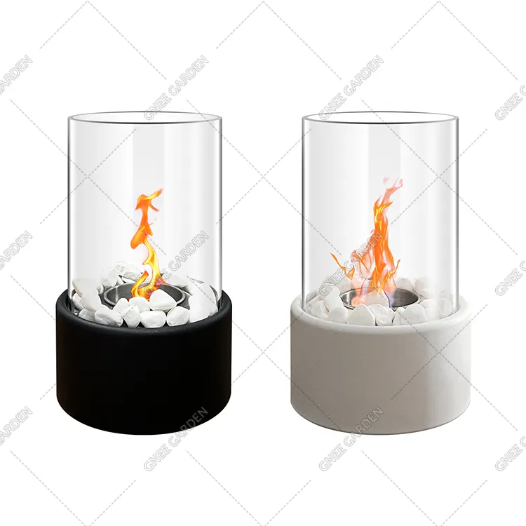 Beton gas firepit tabletop fire pit portable alkohol perapian persegi panjang meja pit api mini perapian