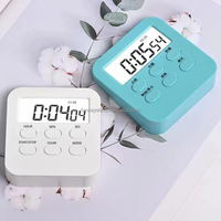 Timer Dapur Elektronik Digital LCD Mini Magnetik dengan Jam Alarm, Timer untuk Pelajar
