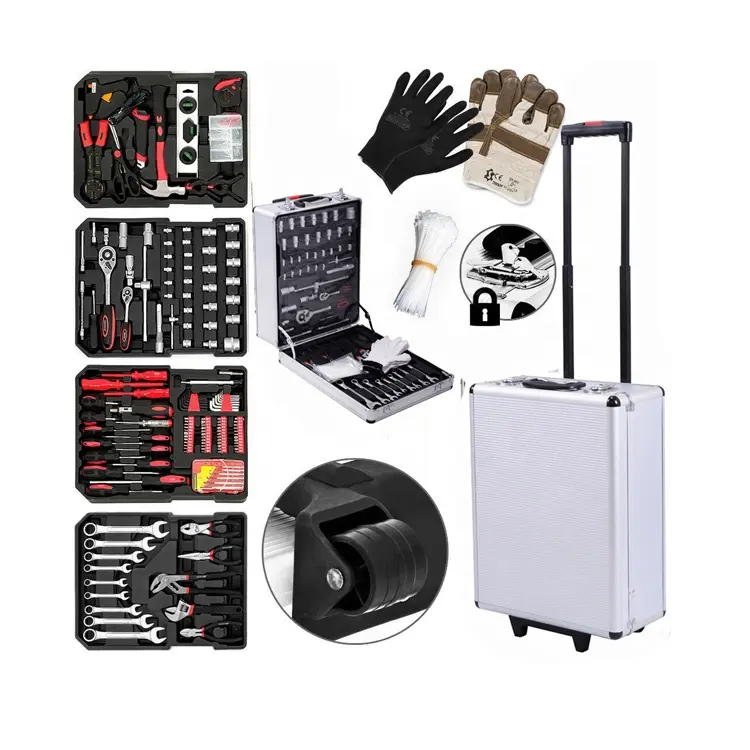 zhejiang Factory 949pcs Aluminum Tool Kit Suitcase Portable Hardware Combination Tool set for auto repair and maintenance