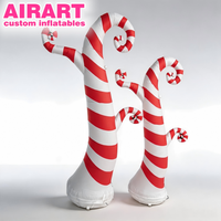 Arbre gonflable en forme de canne à sucre de 3 m (10 pi) de haut, qualité commerciale, pour décoration d'entrée de centre commercial de Noël, arbre gonflable personnalisé en forme de bonbons