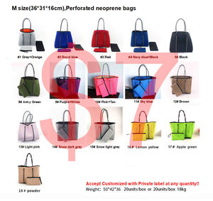Nuovo stile impermeabile in Neoprene personalizzato grande borsa da spiaggia a tracolla traforata in Neoprene borsa Tote da donna - Product Image 2