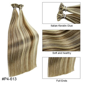 Extensiones de cabello de queratina virgen de Rusia, Punta Plana, doble dibujado #613, estilo de onda Remy rubia para mujeres blancas - Product Image 2