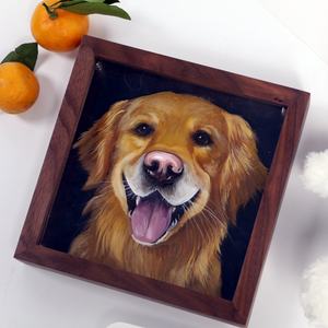 Benutzer definierte moderne Art Haustier Acryl realistische Porträt öl drei dimensionale geschichtete Kopf Körper Malerei Geschenk Bilderrahmen für Katzen - Product Image 1