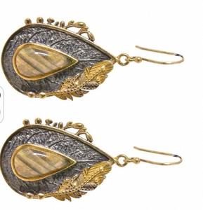 Boucles d'oreilles sur mesure en argent sterling 925 avec pierres précieuses en labradorite Plaqué or 18 carats Boucles d'oreilles fines de style mignon pour les mariages - Product Image 4