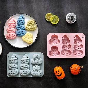 Y fai da te serie di <span class=keywords><strong>Halloween</strong></span> stampo in Silicone testa di zucca strega a forma di luna torta strumento biscotto biscotto teglia torta di riso torta stampo - Product Image 3