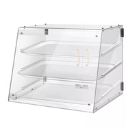 Présentoir en verre organique écologique pliable et portable acrylique multicouche pour gâteaux et pains Surface polie