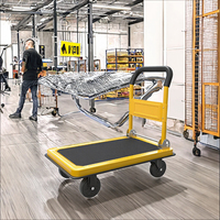 Chariots à plaques d'acier antidérapants personnalisables avec conception à quatre roues pour l'utilisation en entrepôt Effets personnels Transport OEM pris en charge