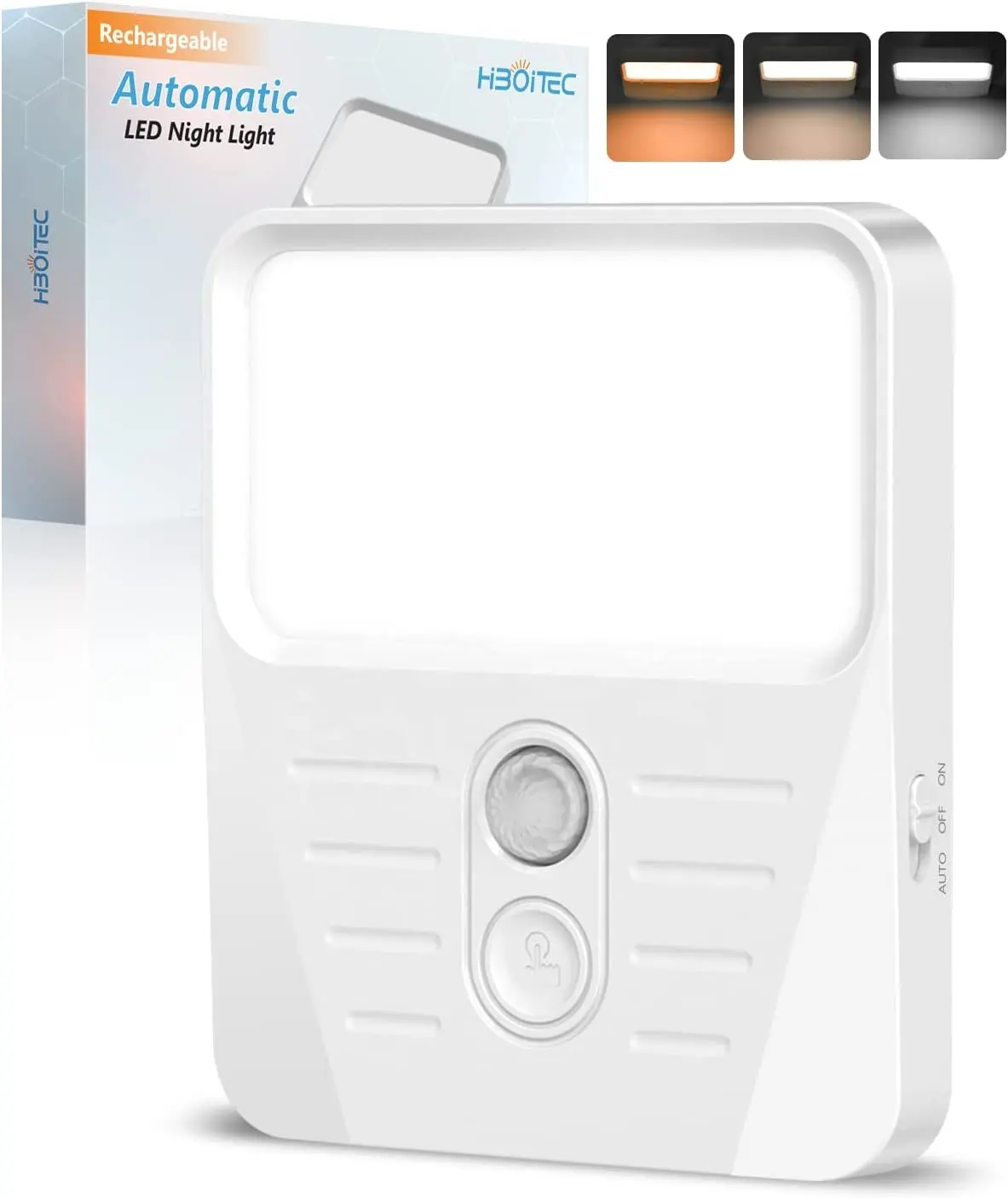 Новый стиль 3 цвета temerapture датчик движения Ночной светильник USB Перезаряжаемый Магнитный настенный ночник под светодиодные светильники для шкафа