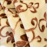 Tissu en polyester tricoté warp à boucles coupées et pelées à motif léopard pour lits pour animaux, arbres à chat, chaussures, jouets et vêtements