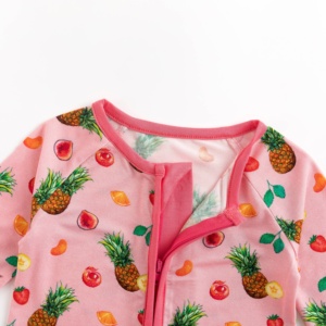 ミオジング ダブルジッパー 新生児用 竹繊維スパンデックス パジャマ 幼児用 カスタム漫画プリント スリーパー ユニセックス ロンパース 春物 - Product Image 5