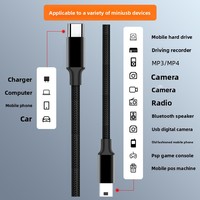 Kabel Tembaga Tipe-c ke Mini-usb dengan Konektor T-type untuk Laptop, Kamera & Hard Drive, Transfer Data & Pengisian Daya