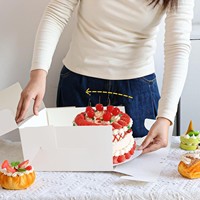 Boîte d'emballage alimentaire jetable en carton blanc avec fenêtre transparente en PET gaufrée pour gâteaux de lune, thé, biscuits, bonbons, pâtisseries et gâteaux