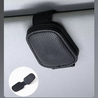 Porte-lunettes de soleil pour voiture, porte-lunettes de soleil magnétique en cuir et clip pour carte et billet, universel pour différentes tailles de lunettes