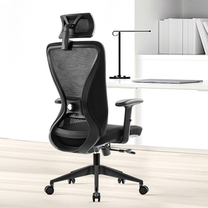 Chaise de bureau ergonomique de luxe confortable à dossier haut en maille, réglable en hauteur, chaise de direction pivotante - Product Image 1