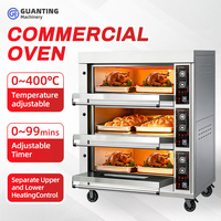Four à gaz électrique commercial en acier inoxydable pour la cuisson de pizzas avec minuteur numérique pour boulangerie