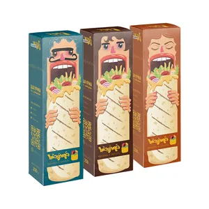 定制标志一次性快餐鸡肉卷盒墨西哥卷饼包装枕头形卷纸盒包装盒