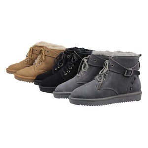 Bottes de neige en peau de <span class=keywords><strong>mouton</strong></span> pour femmes, hauteur cheville, chaude, pour l'hiver, offre spéciale, - Product Image 2