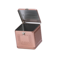 Boîte en métal carrée à charnière, vide, gaufrée, de qualité alimentaire, recyclable, pour l'emballage de bonbons, thé et café, vente en gros