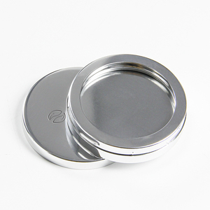 100% Kim Loại Nhôm Tự Nhiên Có Thể Tái Chế Vật Liệu Mặt Đỏ Mặt Nhỏ Gọn Bột Trường Hợp <span class=keywords><strong>Container</strong></span> 59Mm Pan Khắc Debossed Logo - Product Image 4