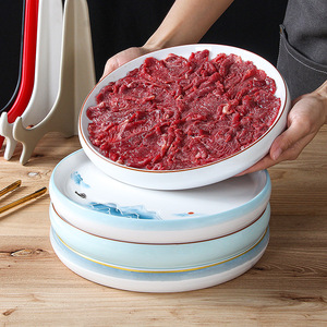Vajilla de melamina Xiangyuan, platos de imitación de porcelana, platos redondos comerciales para restaurantes de hot pot de carne, comedor creativo - Product Image 3