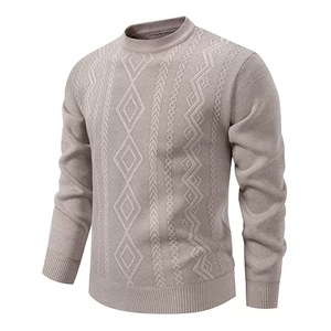 Maglione da <span class=keywords><strong>Uomo</strong></span> con <span class=keywords><strong>Collo</strong></span> Rotondo Foderato in Pile, Maniche Lunghe, Vestibilità Regolare, Caldo Pullover Casual, Strato Base in Maglia, Vendita all'Ingrosso - Product Image 3