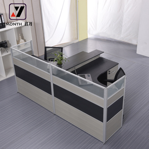 Estación de trabajo de oficina de madera moderna en forma de L Mesa divisoria de panel modular y extensible para el personal - Product Image 4
