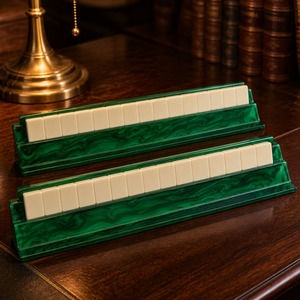 Ensemble de 4 supports à mahjong en acrylique à motif vert cyprès - Product Image 2