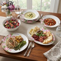 Assiettes de présentation blanches en verre opale trempé avec motif floral, 8, 10 et 12 pouces, à prix abordable
