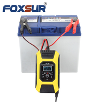 Chargeur de batterie FOXSUR 12V 7A 7 étapes, chargeur de batterie pour voiture et moto (plomb, GEL, STD, AGM), chargeur à impulsions et désulfateur