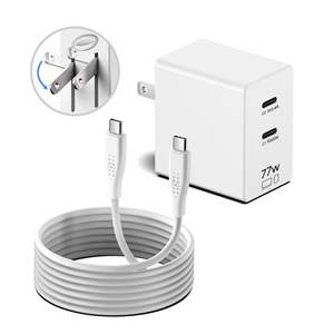 <span class=keywords><strong>Chargeur</strong></span> USB C GaN 77W Double Type C PD65W + QC5V 12W <span class=keywords><strong>Chargeur</strong></span> rapide pour MacBook iPhone 17 <span class=keywords><strong>Samsung</strong></span> Chromebook Smart Watch Speaker - Product Image 1