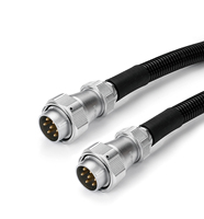 Conector Industrial Circular WEIPU de 7 Pines, Cable para Conducto Corrugado, Metal Plateado, 1 Centro y 6 Pines Exteriores Dorados, para Maquinaria OEM