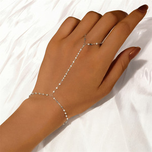 Bracelet de doigt en argent sterling S925 plaqué or 18 carats avec zircon, chaîne à maillons, multicouche, empilable, cadeau pour mariage ou fête - Product Image 4