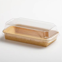 Caja de comida desechable de grado alimenticio Embalaje de papel Caja de sushi para llevar Papel reciclado biodegradable Bandeja de pulpa de sushi