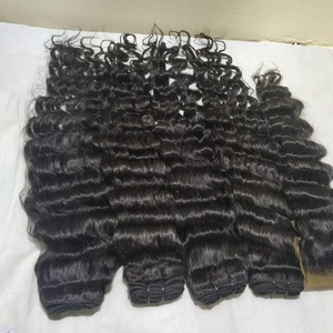 Extensiones de Cabello Humano Remy Virgen 100% Premium, 16 Pulgadas, Ondulado Suelto, Cabello Indio, Tejido a Máquina, Doble Trama, Solo Color Más Oscuro - Product Image 1