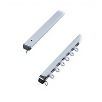 Rail de rideau moderne minimaliste silencieux en plastique et aluminium, sans support requis, fixation au plafond, glisseurs en nylon à anneau ouvert, écologique