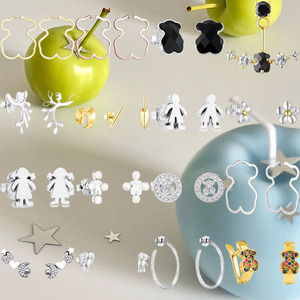 <span class=keywords><strong>Pendientes</strong></span> <span class=keywords><strong>de</strong></span> oso minimalistas <span class=keywords><strong>de</strong></span> joyería fina premium Touses, surtidos, con contorno hueco, apilables, <span class=keywords><strong>de</strong></span> cristal, accesorios <span class=keywords><strong>de</strong></span> alta gama para mujer - Product Image 1