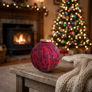 Lanterne de Noël ronde tissée à la main avec revêtement anti-éclats et résistant à la chaleur, décoration de maison, suspendue pour les fêtes - Product Image 2