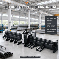 Mesin Pemotong Pipa Laser Serat Tiga Chuck untuk Pipa Logam Panjang 12m