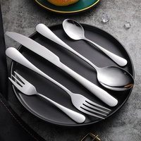 Lot de 30 couverts de table occidentaux en acier inoxydable (cuillères, fourchettes, couteaux) avec coffret cadeau pour fêtes et mariages