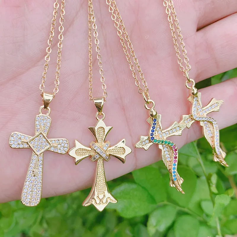 Original Factory Wholesale Gold Filled Cross Necklace Pendants For Jewelry Making Stainless Steel Crosses Pendant