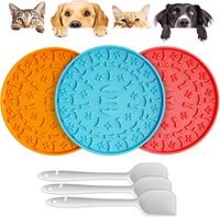 Tapis à lécher pour chiens et chats, lot de 3, en silicone, avec ventouses, pour soulager l'anxiété, alimentation saine, conçu pour la congélation, compatible lave-vaisselle