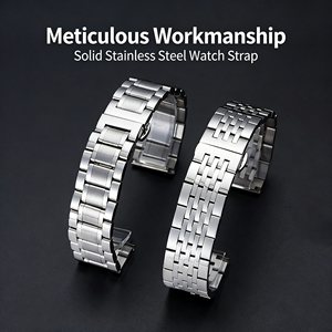 Bracelet de montre en acier inoxydable de luxe de haute qualité avec fermoir papillon, 5, 7, 12, 13, <span class=keywords><strong>14</strong></span>, 15, 16, 17, 18, 19, 20, 21, 22, 23, 24 mm, vente en gros - Product Image 3