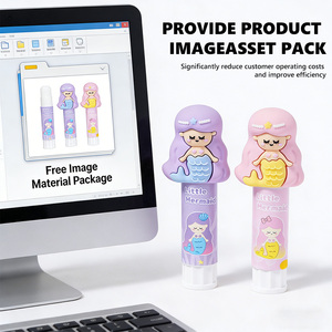 دمية حورية البحر الرائجة عبر الحدود، غراء صلب للأطفال، متوفر بشعار مخصص - Product Image 3