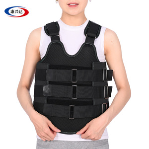 Black thoracolumbar fixation brace, breathable thoracolumbar spine post-operative <b>support</b> frame, lumbar spine brace. - Product Image 1